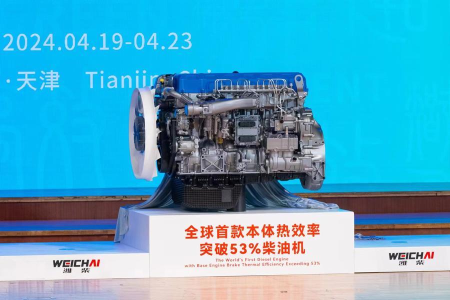 Weichai Power 53.5% thermal efficiency heavy-duty diesel engine with high-pressure ratio electric-assisted two-stage compound turbocharging system diagram