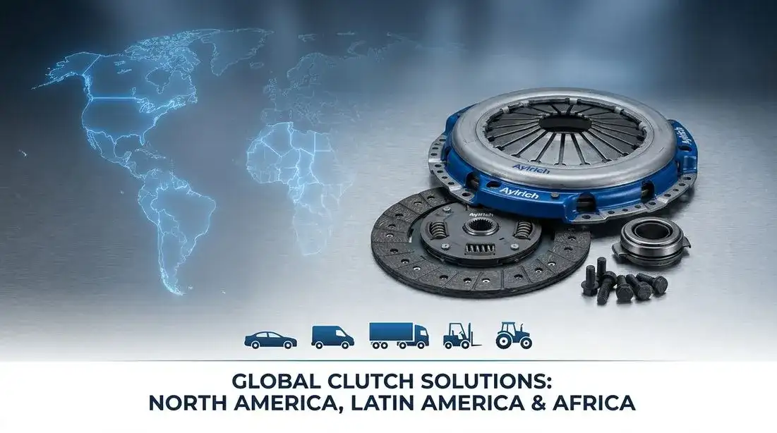 Aylrich clutch assembly and clutch disc for North America, Latin America & Africa: complete kits, pressure plates and driven discs compatible with Mitsubishi, Toyota, Nissan, Isuzu, Mazda, Suzuki, Daihatsu, Honda, Hino, Bedford, Lada, Renault, DAF, Iveco, Mercedes Benz, MAN, Scania, Volvo, forklifts and agricultural vehicles — ideal autoparts supplier for aftermarket replacement.